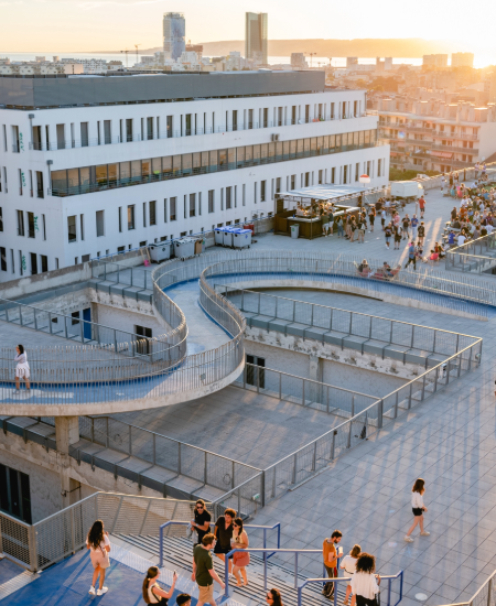 View of La Friche la Belle de Mai, a cultural and community hub that fosters connection, creativity, and neighborhood life.